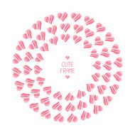 Frame of romantic hearts Beautiful vector illustration Background N2
