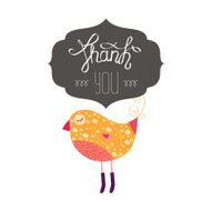 Thank you card with birds