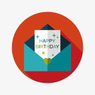 Happy birthday card flat icon with long shadow eps10 N64