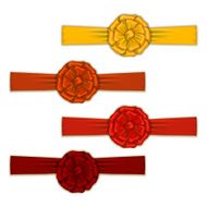 Set of elegant silk colored bows N2