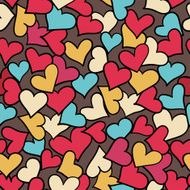 Seamless pattern of red hearts N4