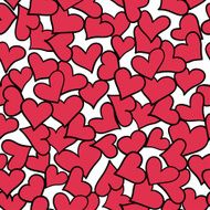 Seamless pattern of red hearts N5