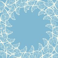 Round frame with decorative butterflies