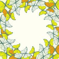 Round frame with decorative butterflies N5