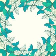 Round frame with decorative butterflies N6