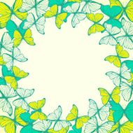 Round frame with decorative butterflies N7