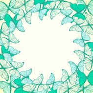 Round frame with decorative butterflies N8