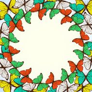 Round frame with decorative butterflies N9
