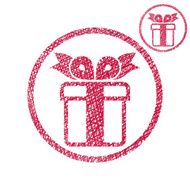 Gift box vector simple textured icon isolated on white