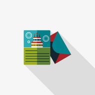 Happy birthday card flat icon with long shadow eps10 N66
