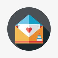 Happy birthday card flat icon with long shadow eps10 N69