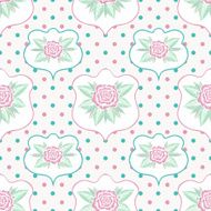 Roses And Polka Dot Seamless Pattern N2