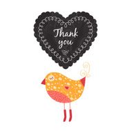 Thank you card with birds N3