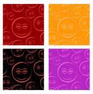 Flirty emoticons seamless pattern set N2