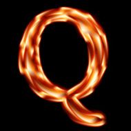 Fiery font Letter Q - EPS 10