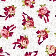 pattern of a rose and ribbon
