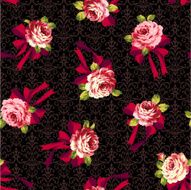 pattern of a rose and ribbon N10