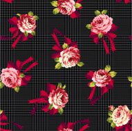 pattern of a rose and ribbon N11