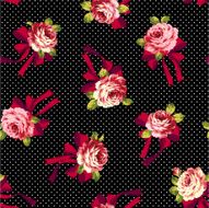 pattern of a rose and ribbon N13