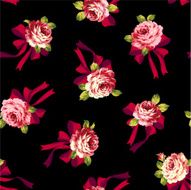 pattern of a rose and ribbon N14