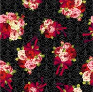 pattern of rose and ribbon N3