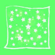 abstract magic bokeh white star on green background