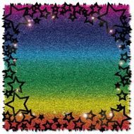 abstract black star on rainbow background