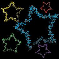 abstract colorful star on black background