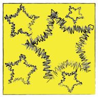 abstract bokeh black star on yellow background