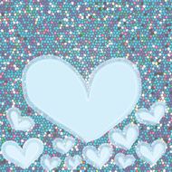 abstract blue heart on colorful bokeh background