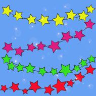 abstract bokeh colorful star on blue background N2