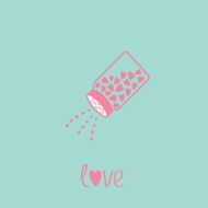 Salt shaker with hearts inside Happy Valentines day Blue