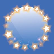 abstract wolrd with gold star on blue background
