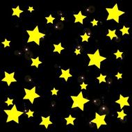 Abstract bokeh gold star on black background N2