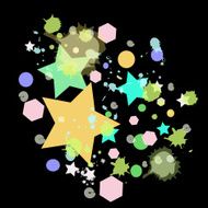 colorful star on black background
