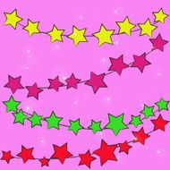 abstract magic bokeh colorful star on pink background