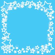 abstract bokeh white star on blue background