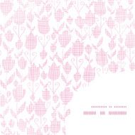 Pink textile tulips texture frame corner pattern background