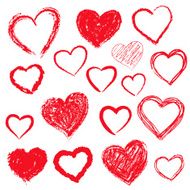 Vector hearts set Hand drawn N7