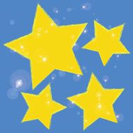 abstract bokeh gold star on blue background N3