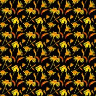 Watercolor Retro seamless pattern with flowers N3