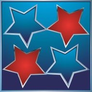 red and blue star on background