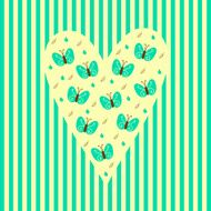 Vintage card with butterfly heart