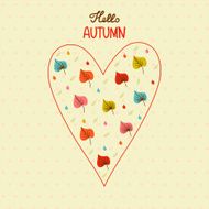 Hand drawn heart shape filled of bright butterflies