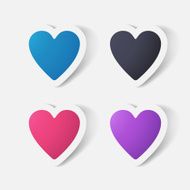 Paper clipped sticker heart N2
