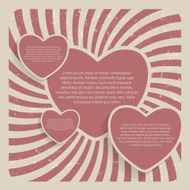 Abstract Heart Retro Grunge Background Vector Illustration