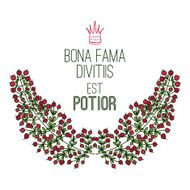 Bona fama divitis est potior post card