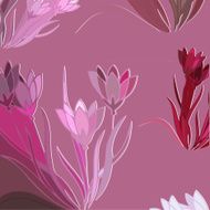 Floral Background With Blooming Lilies Vector Illustration