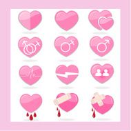 set of hearts icon