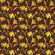 Watercolor Retro seamless pattern with flowers N5